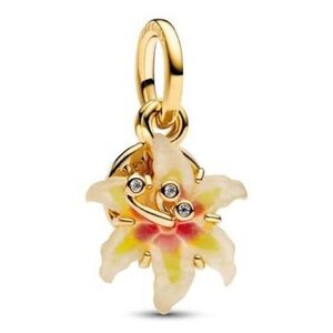 Disney inspired Rapunzel gold flower charm
